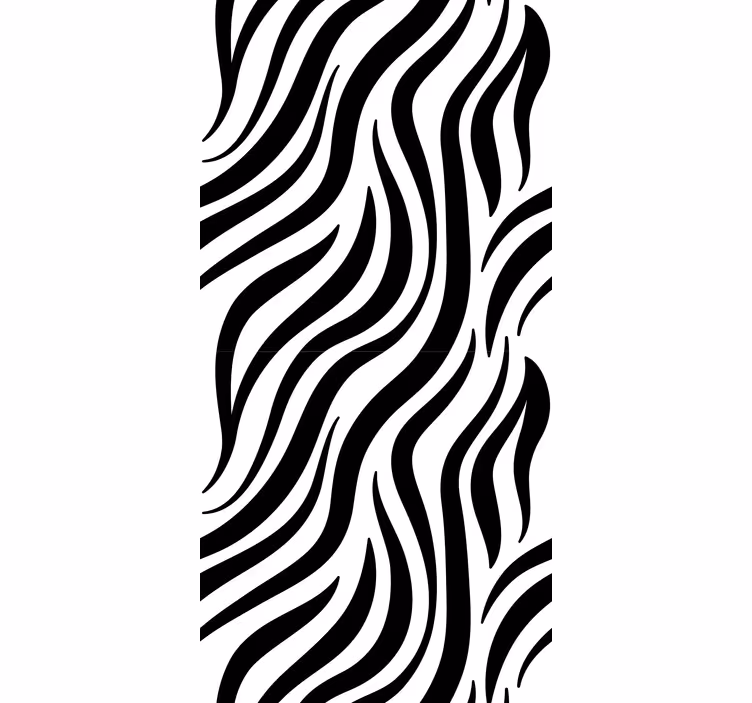 Geometrische tapete mit schwarz-weißen zebrastripes - TenStickers