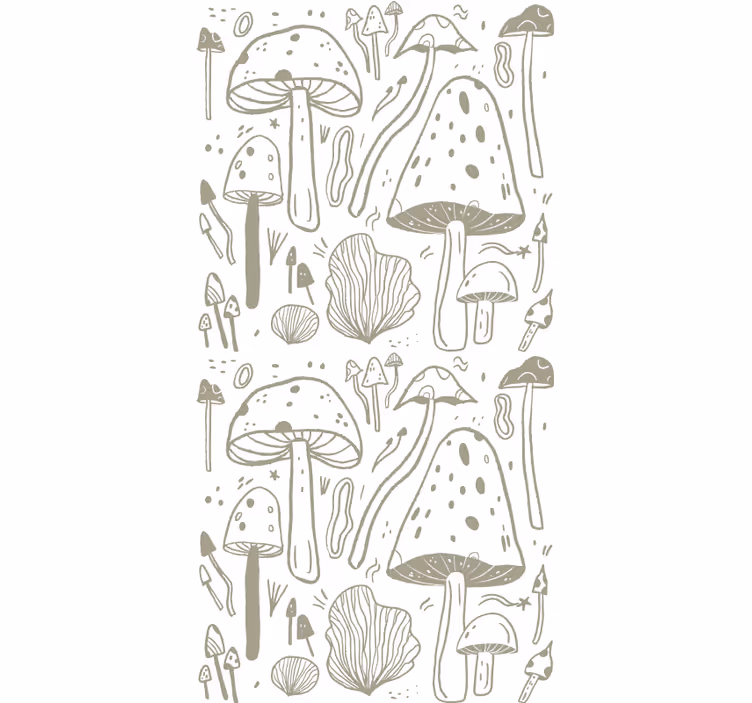 Tapete natur mit beigem pilzmuster - TenStickers