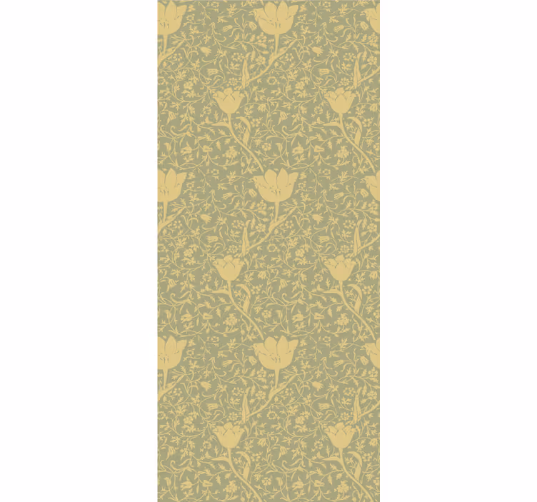 Tapete natur mit subtilen goldgrünen blumenmustern - TenStickers
