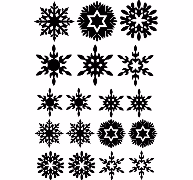 Weihnachtstapete schwarze schneeflocken - TenStickers