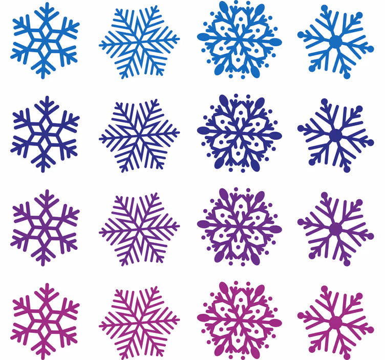 Weihnachtstapete lila und blaue schneeflocken - TenStickers