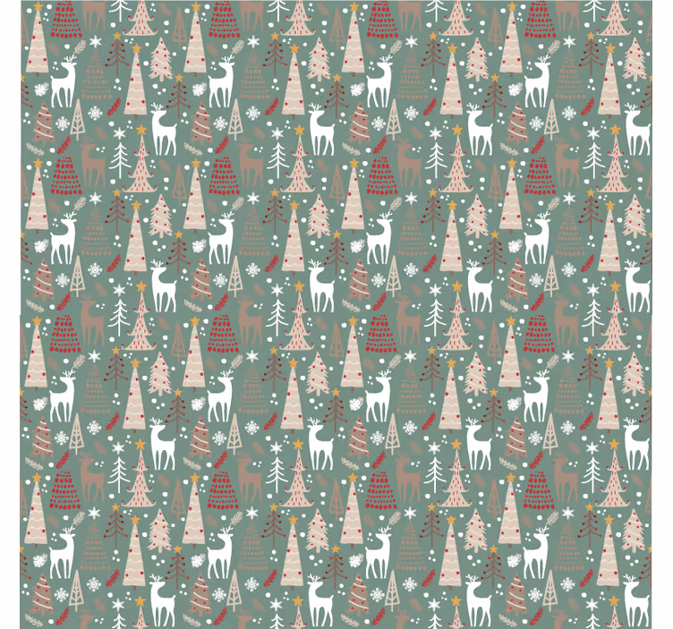 Weihnachtstapete mit weihnachtswald-muster - TenStickers