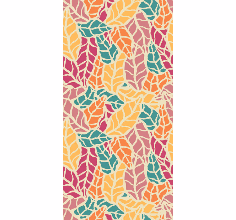 Tapete blätter im bunten mosaikdesign - TenStickers