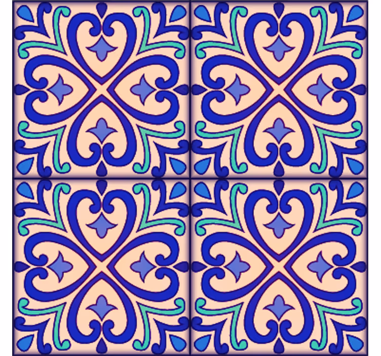 Tapete fliesen mit talavera blumenmuster - TenStickers
