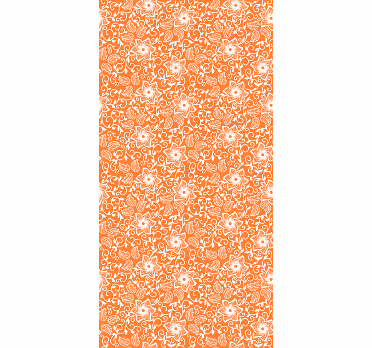 Blumentapete im orangen paisley-muster - TenStickers
