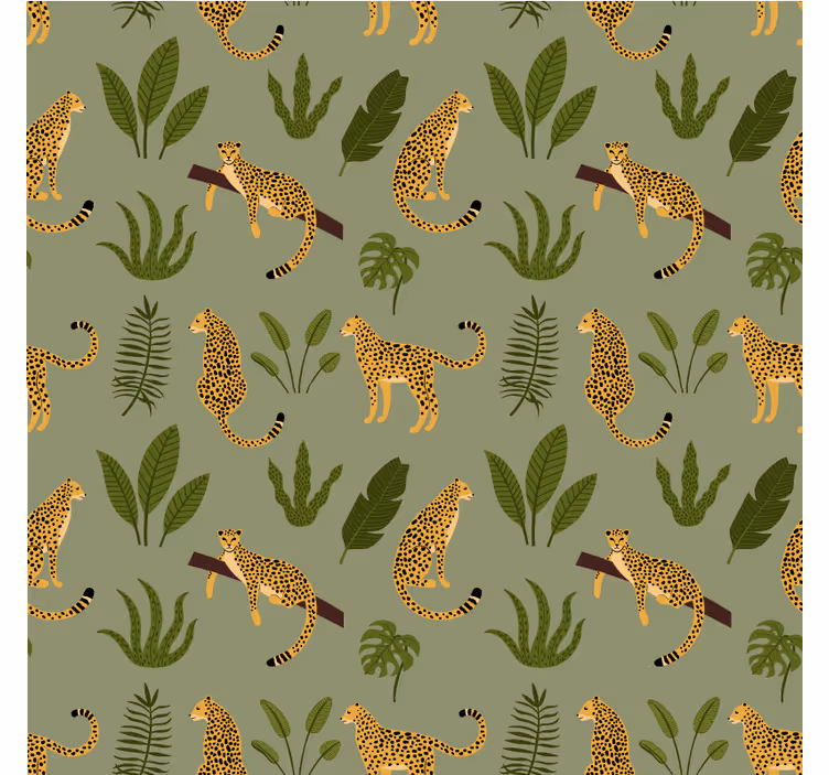 Tapeten schlafzimmer im floralen dschungel leoparden design - TenStickers