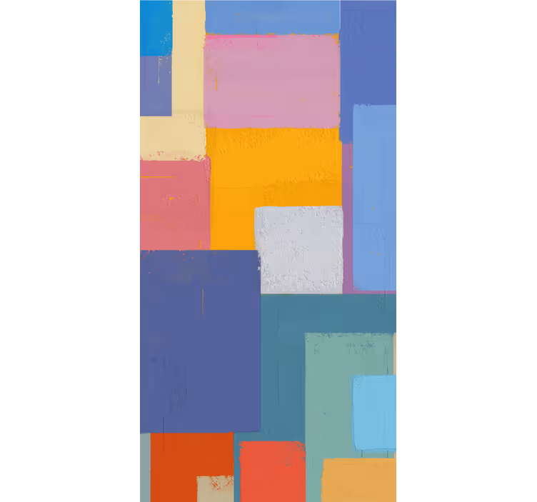 Ornament tapete mit bunten abstrakten quadraten - TenStickers