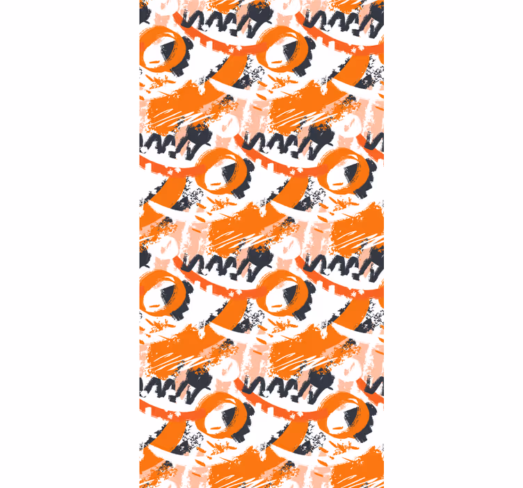 Ornament tapete mit abstrakten orangen wasserfarbenstrichen - TenStickers