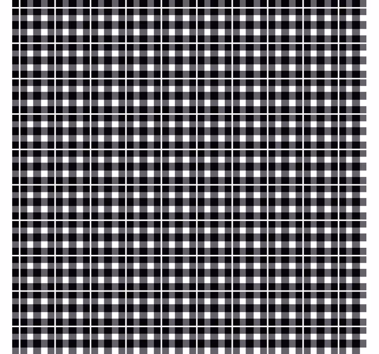 Ornament tapete mit schwarz-weißem gingham-muster - TenStickers