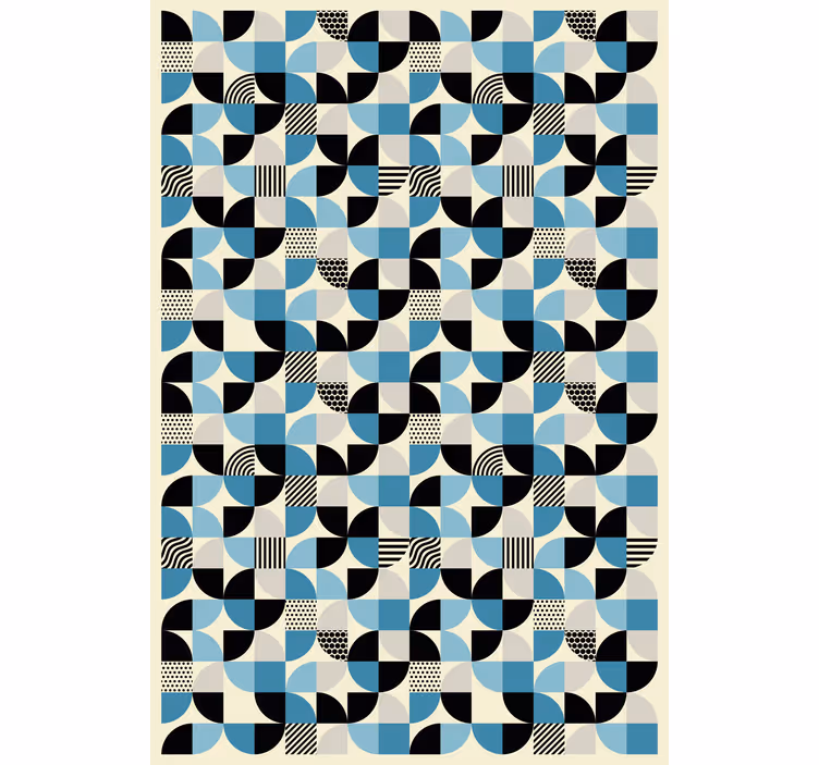 Ornament tapete im retro blauen bauhaus muster - TenStickers