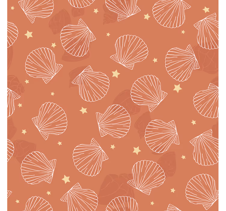 Ornament tapete muschel muster hintergrund - TenStickers