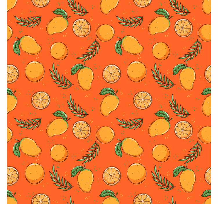 Ornament tapete mit zitrusmuster - TenStickers