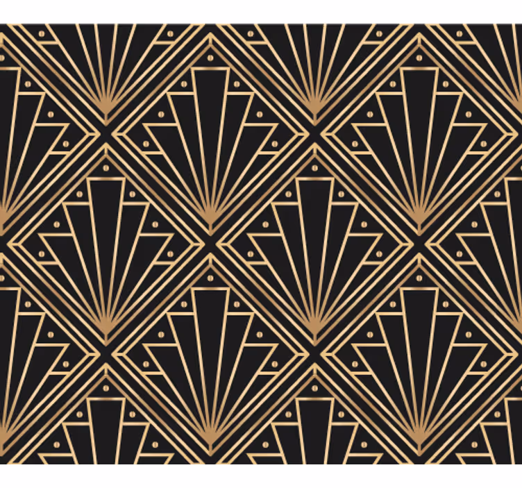 Tapete muster in goldenem und schwarzem quadratdesign - TenStickers