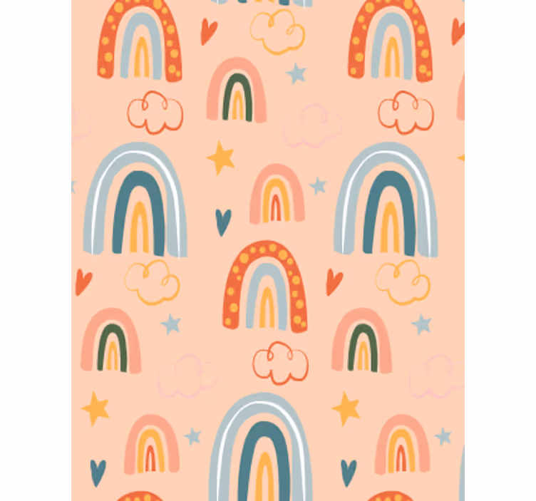 Tapete kinderzimmer pastell einfache regenbögen - TenStickers