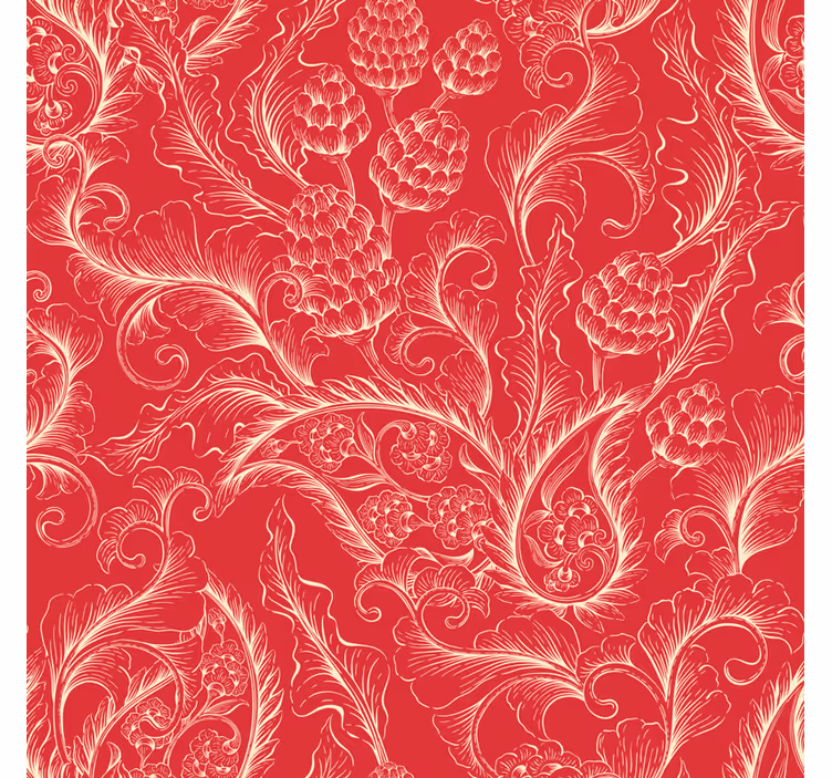 Tapete florale ornamente rote paisley-illustration - TenStickers