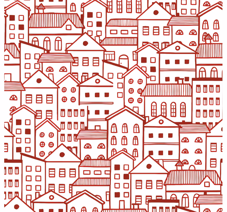 Tapete muster im modernen stadt-comic-stil - TenStickers