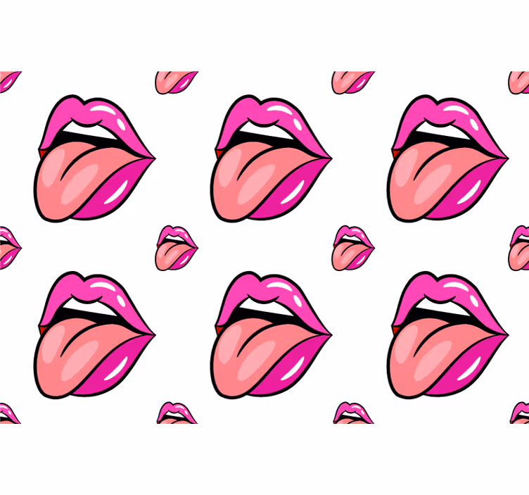 Tapeten schlafzimmer mit verspieltem lippenmotiv - TenStickers