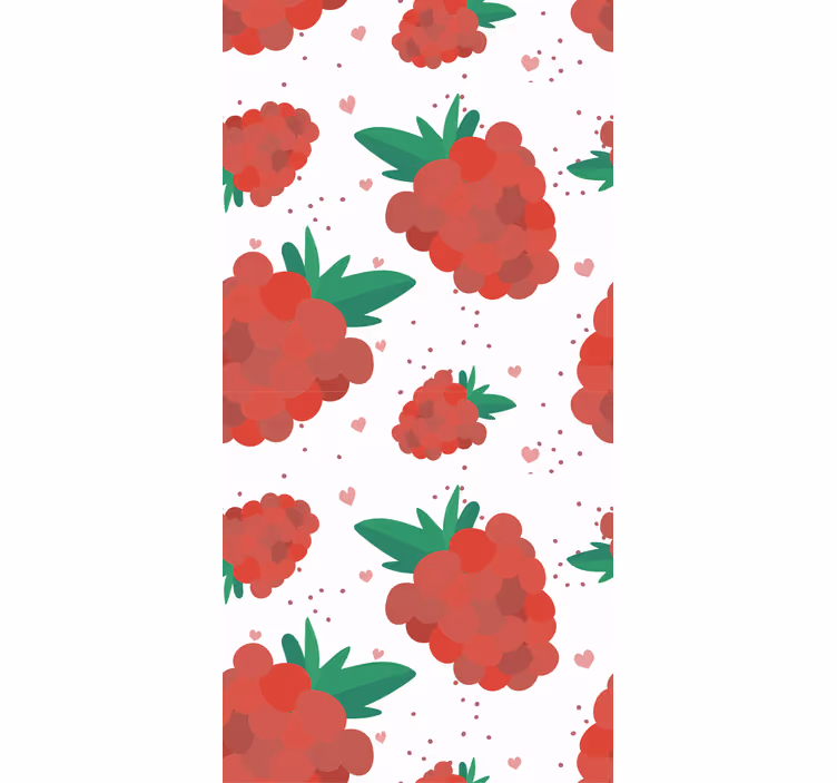 Tapeten schlafzimmer beeren aquarell mit fleckenmuster - TenStickers