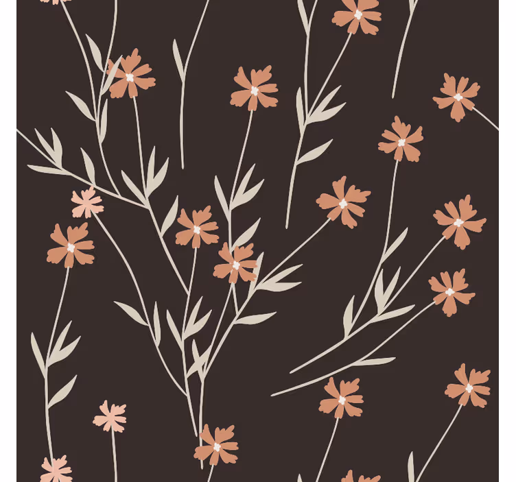 Tapete muster mit braunen blumen kallax - TenStickers