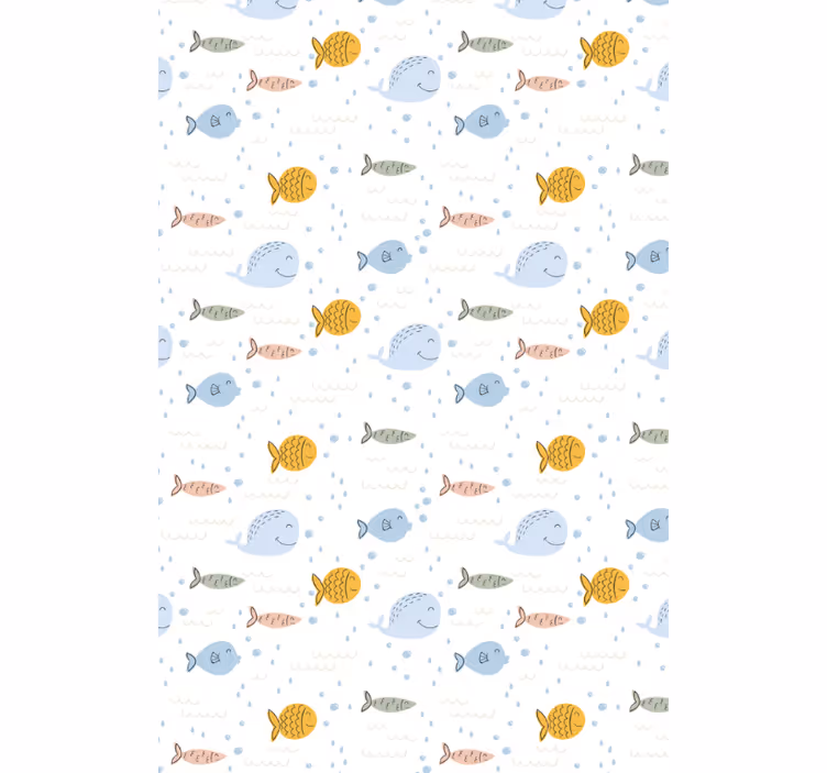 Tapete tiere mit bunten cartoonfischen - TenStickers