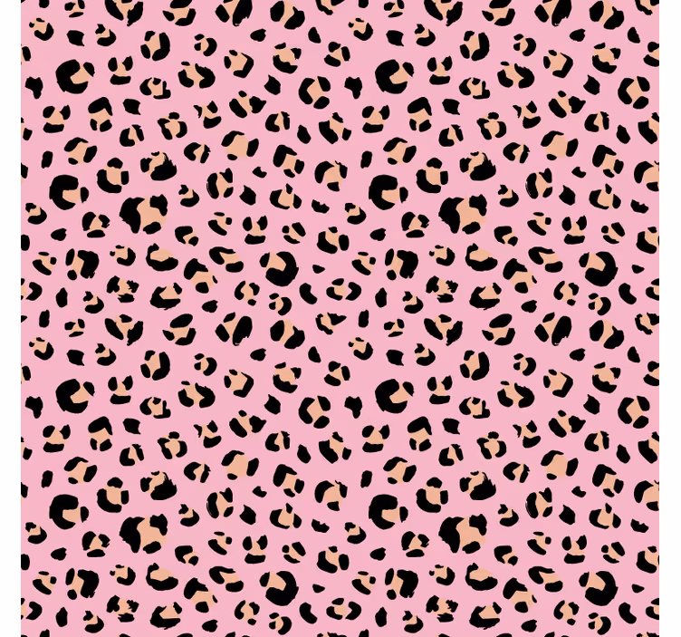 Tapete tiere im schwarz-pinken aquarell leopardenmuster - TenStickers