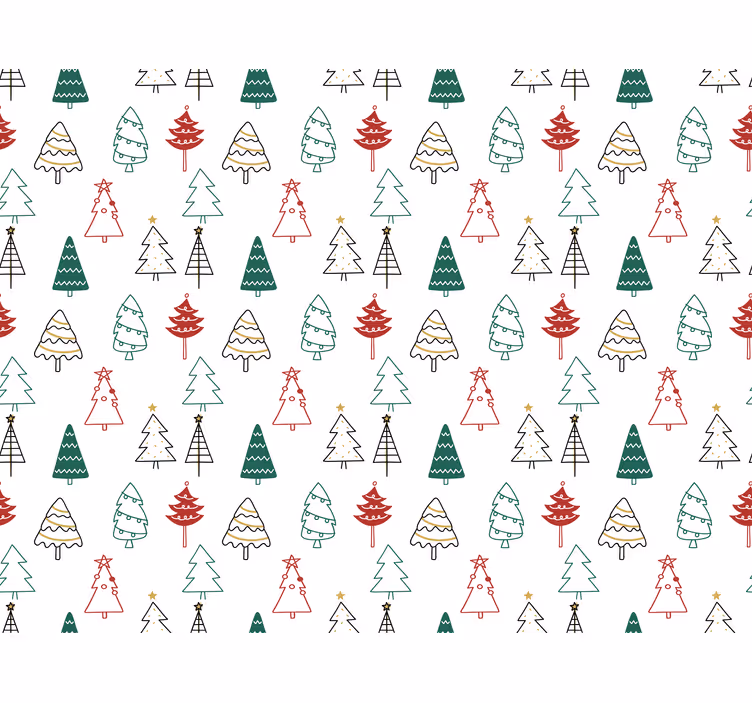 Weihnachtstapete mit festlichem baum-muster - TenStickers