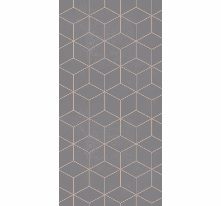 Tapete büro mit geometrischem grauem sechseckmuster - TenStickers
