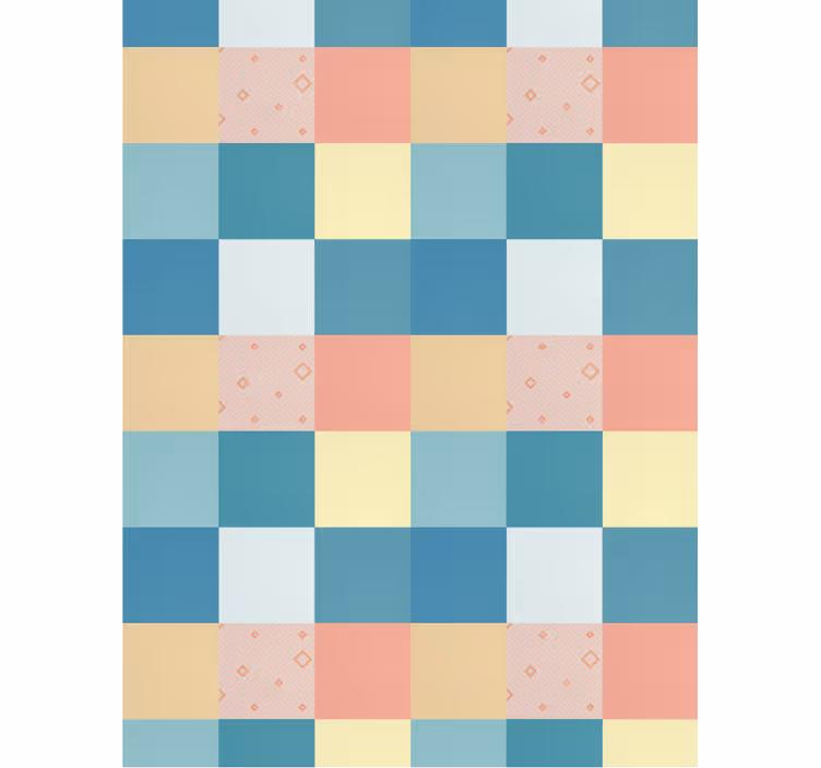 Tapete flur buntes retro patchwork-muster - TenStickers