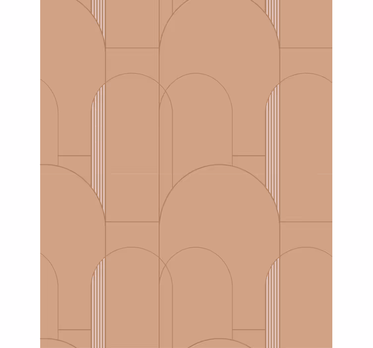 Tapete esszimmer mit terracotta geometrischem muster - TenStickers