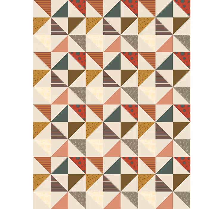 Tapete esszimmer geometrisches patchwork-dreieckmuster - TenStickers