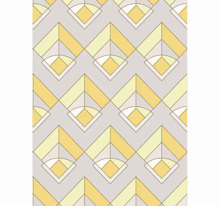 Tapete geometrisch in gelb und grau muster - TenStickers