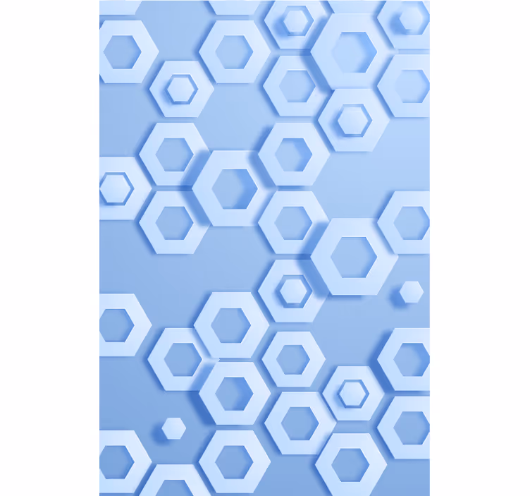 Tapete geometrisch hexagonales blaues muster - TenStickers
