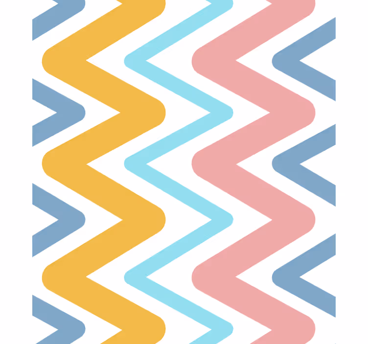 Geometrische tapete im lebhaften zickzack-design - TenStickers