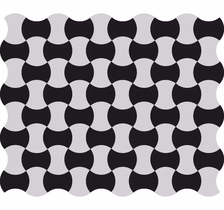 Tapete geometrisch schwarz-weiß-kurven - TenStickers