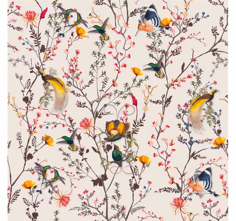 Tapete natur mit naturalistischem blumendesign - TenStickers