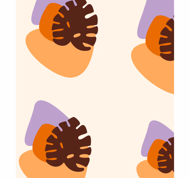 Tapete natur mit bunten blattformen - TenStickers