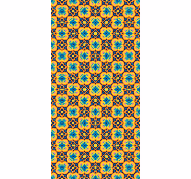 Tapete weitere texturen gelb-blau orientalisches boho-muster - TenStickers