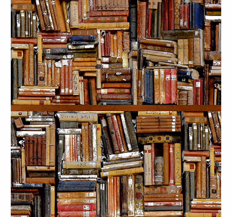 Tapete vintage mit gestapelten büchern - TenStickers
