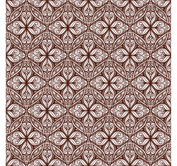 Tapete vintage mit braunem blumenmuster - TenStickers