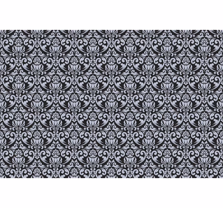 Tapete fliesen graues und schwarzes barockmosaikmuster - TenStickers