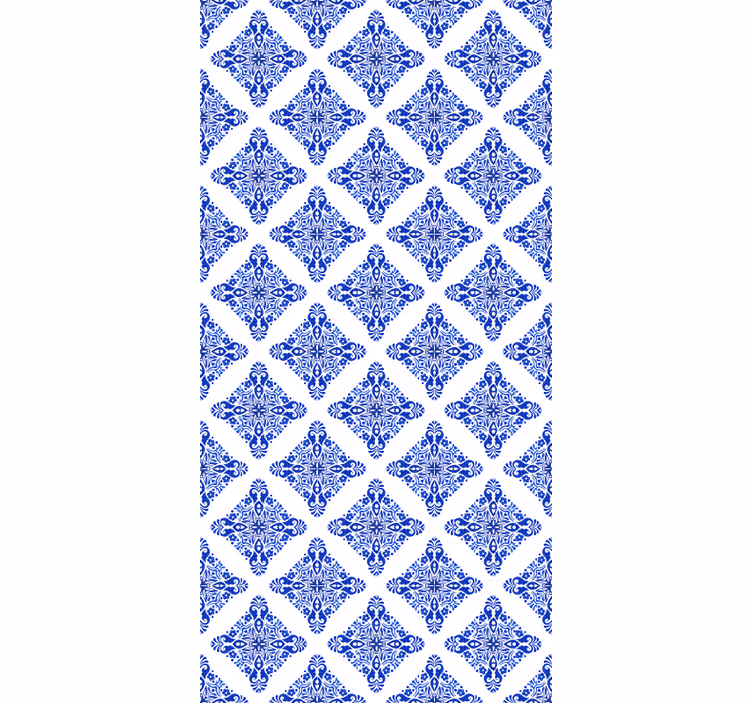 Tapete fliesen in gemustertem blau - TenStickers