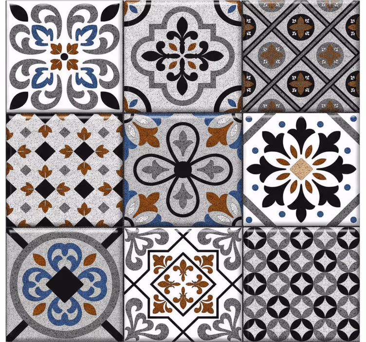 Tapete fliesen marokkanisches dunkles design - TenStickers