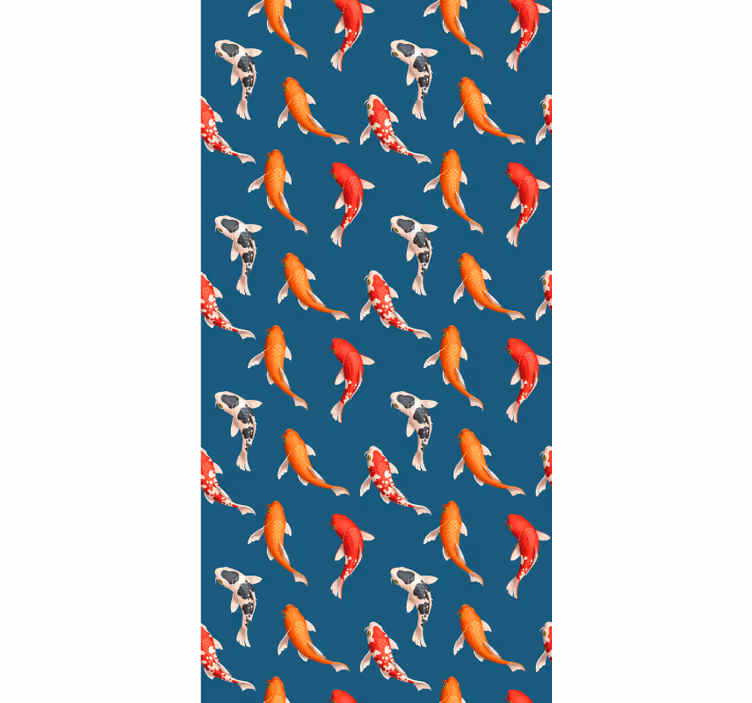 Tapete kinderzimmer koi-fisch muster blauer hintergrund - TenStickers