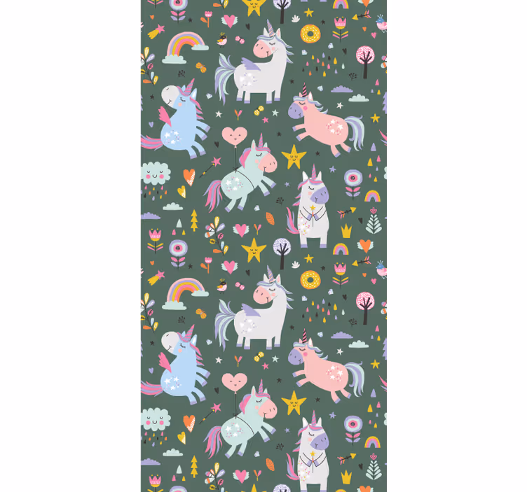 Tapete kinderzimmer mit einhorn-motiven - TenStickers