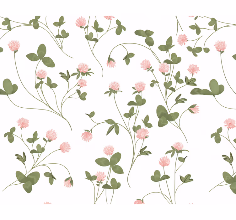 Tapete wohnzimmer zarte rosa kleeblätter - TenStickers