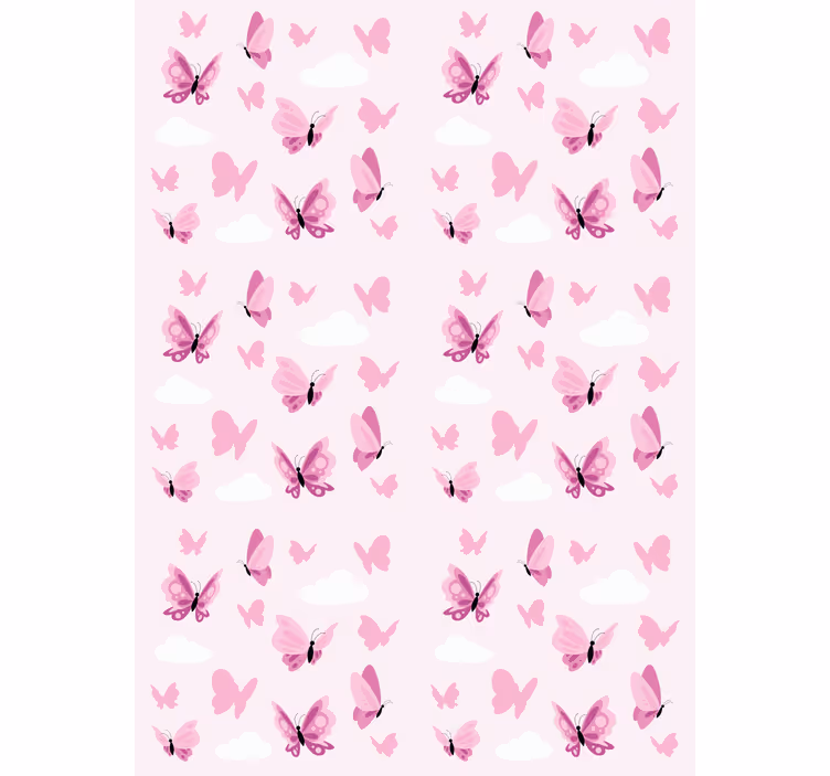 Tapete schmetterling in pinken wolken - TenStickers