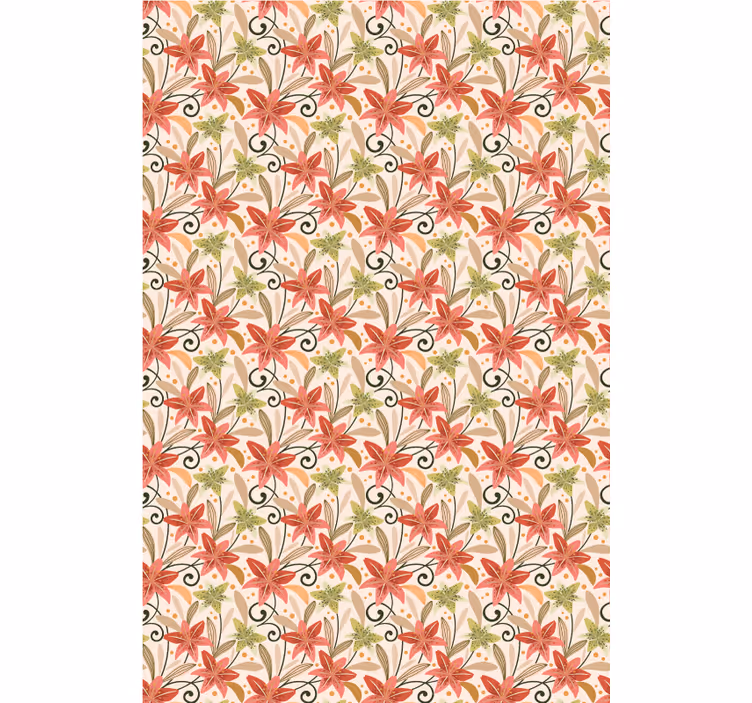 Tapete flur mit buntem vintage-lilienmuster - TenStickers