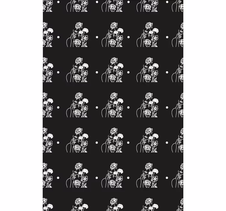 Tapete flur schwarz-weiß silhouette - TenStickers