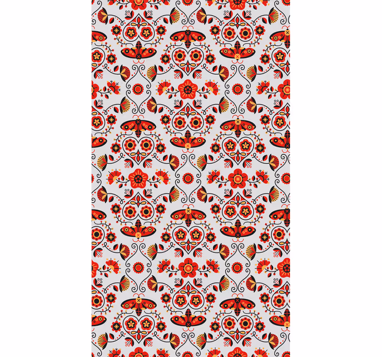 Tapete flur polnisches rotes muster - TenStickers
