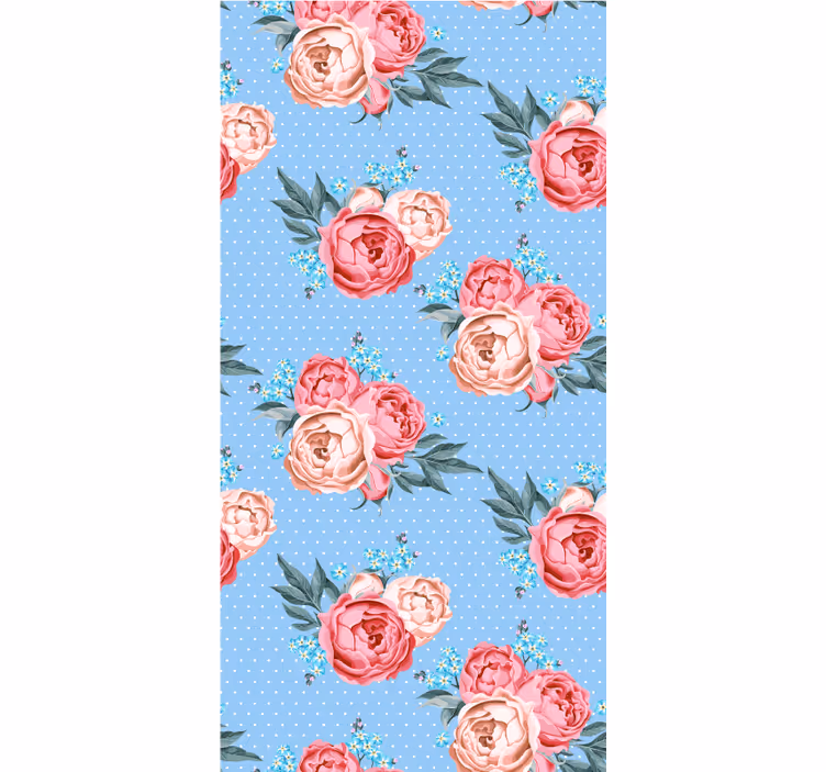 Tapete flur mit blühenden blauen rosen - TenStickers